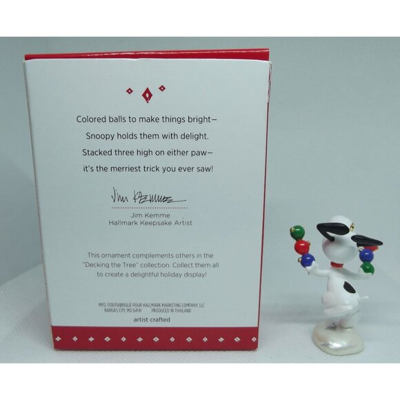 Hallmark Ornament 2015 Keepsake Peanuts Snoopy Decking the tree Christmas Bulbs - Picture 6 of 14